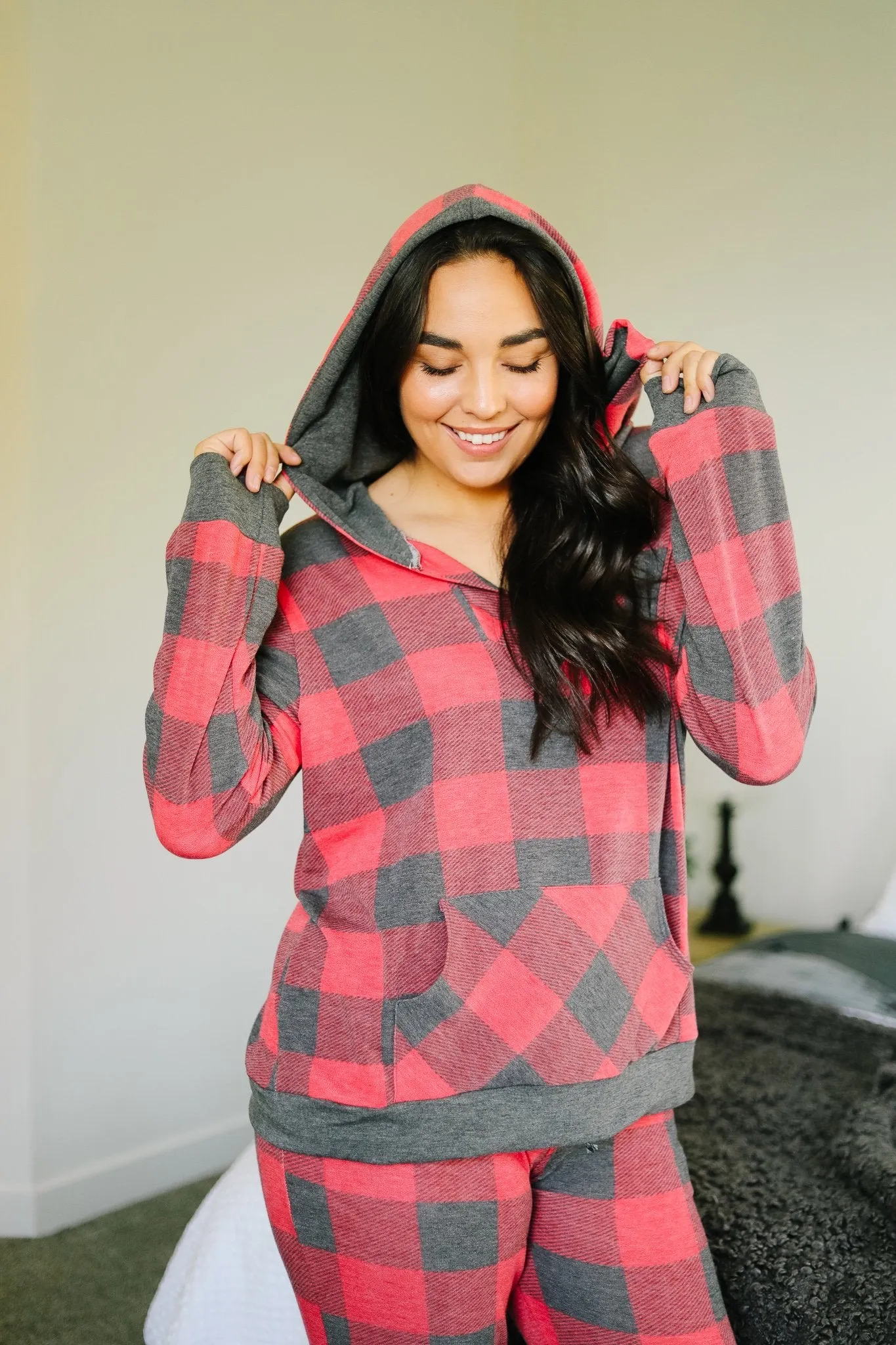 Faded Plaid Hoodie - On Hand