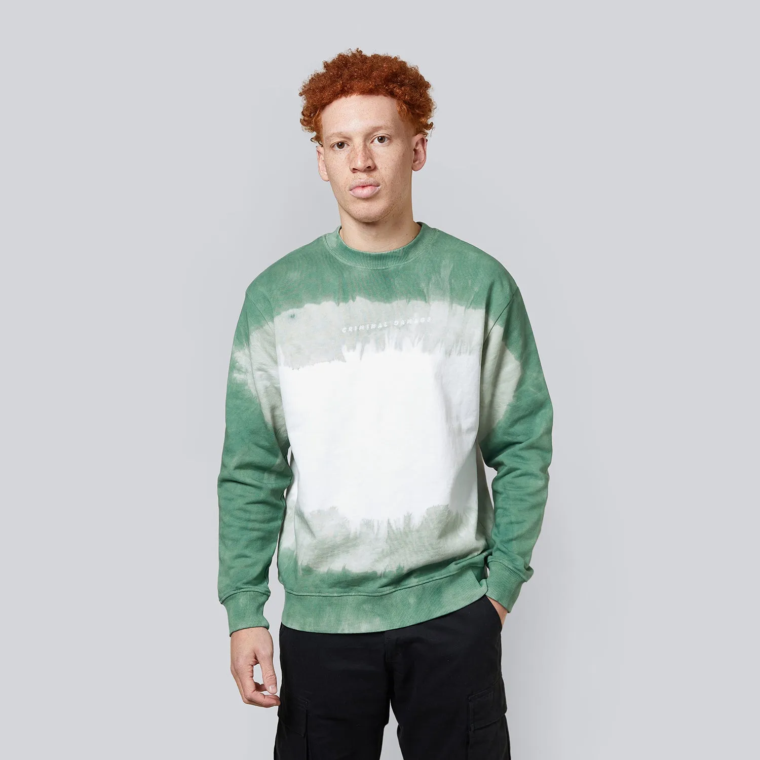 FADED SWEATSHIRT - SAGE / OFFWHITE