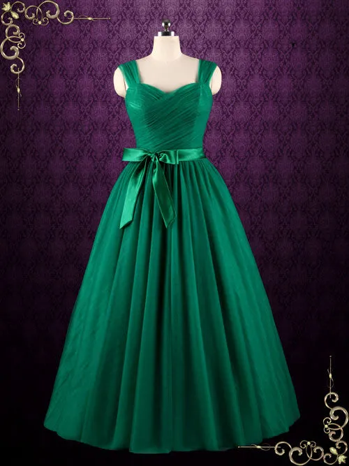 Forest Green Tulle Ball Gown Prom Formal Evening Dress KALE