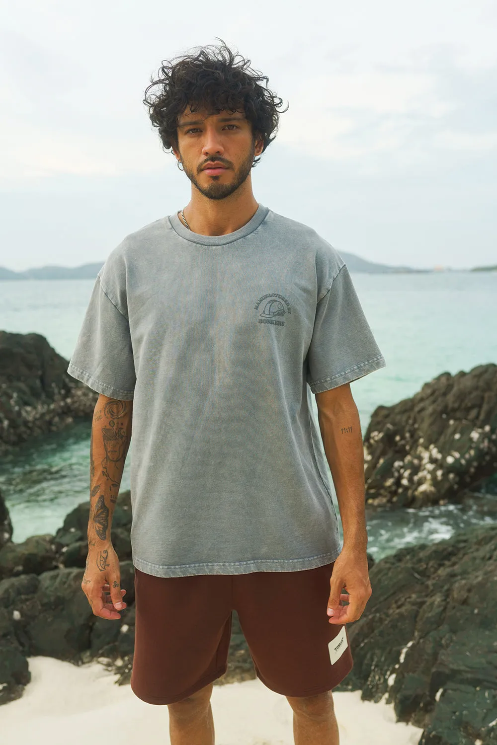 Grey Premium Heavyweight Faded Oversized T-shirt