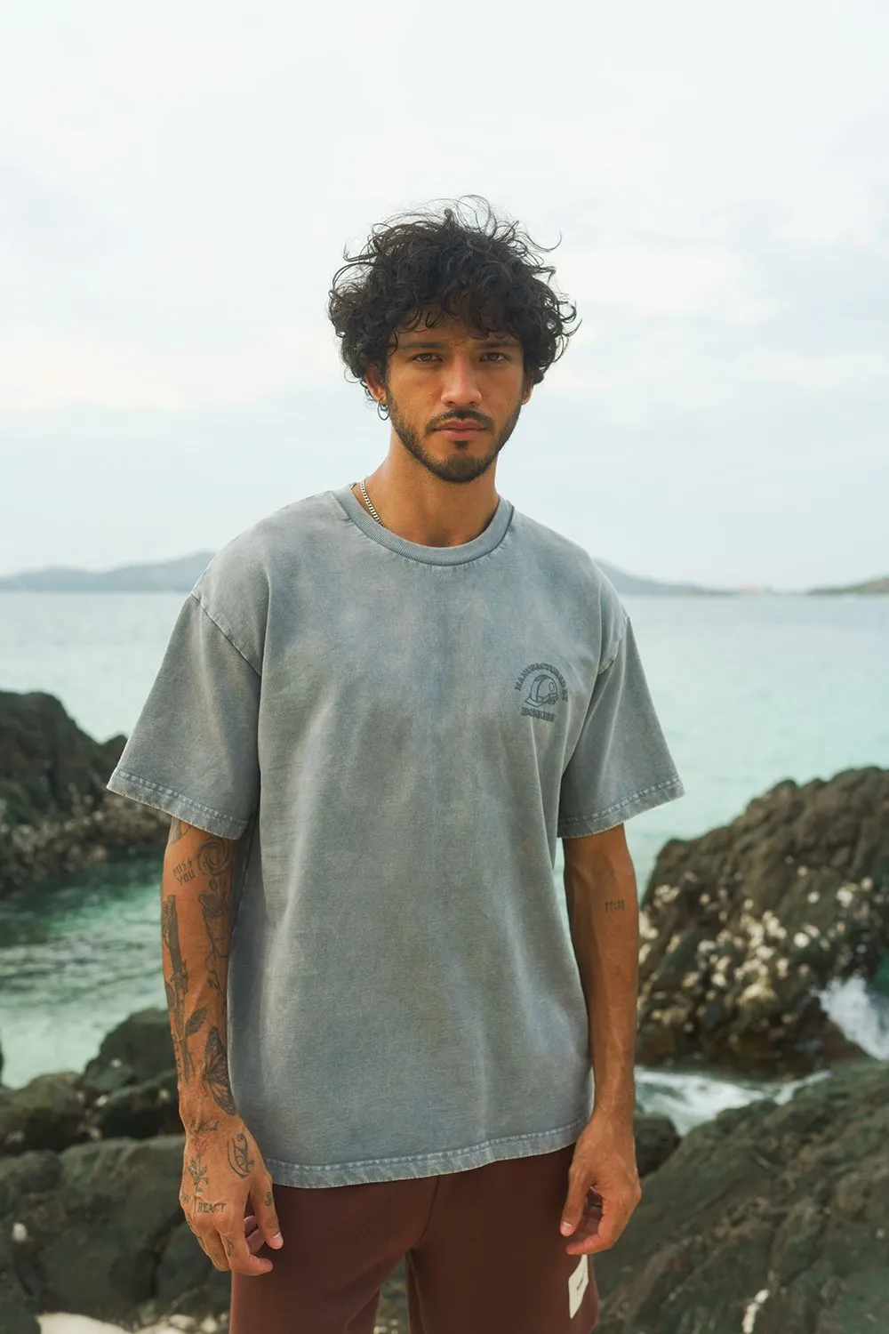 Grey Premium Heavyweight Faded Oversized T-shirt