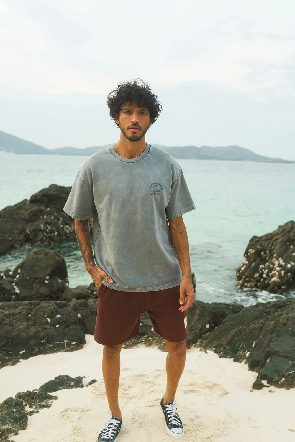 Grey Premium Heavyweight Faded Oversized T-shirt