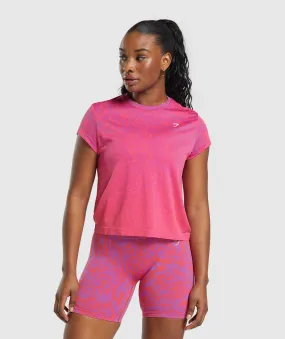 Gymshark Adapt Safari Seamless  Faded T-Shirt - Shelly Pink/Fly Coral