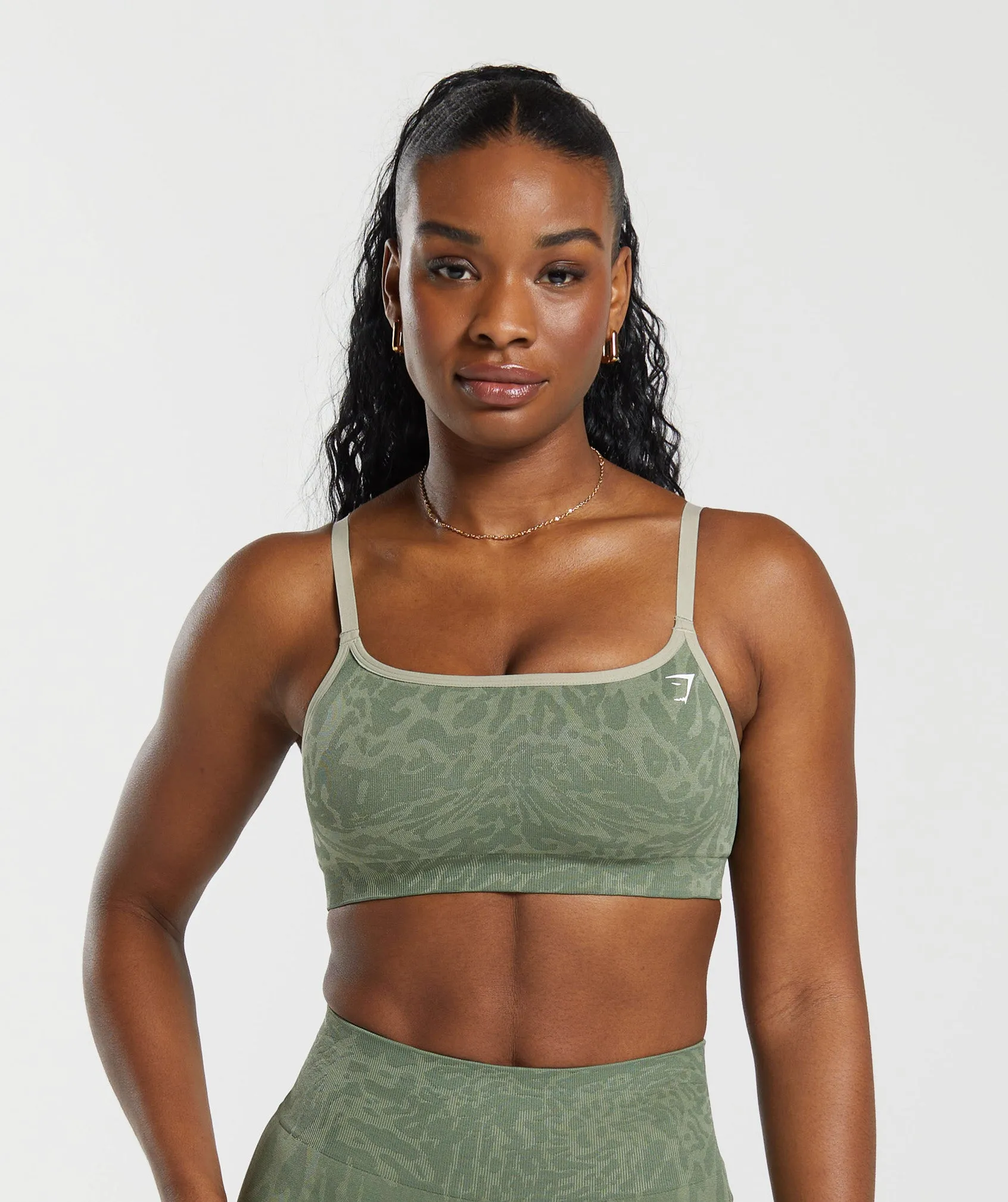 Gymshark Adapt Safari Seamless Sports Bra - Force Green/Faded Green