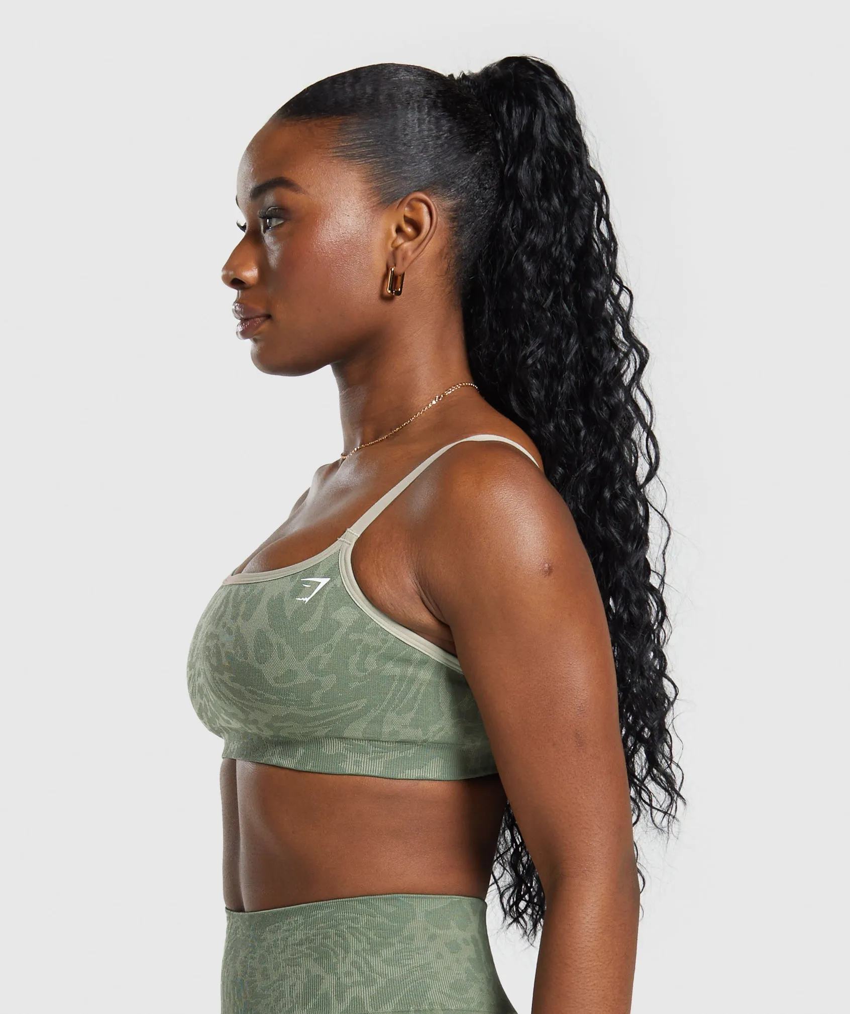 Gymshark Adapt Safari Seamless Sports Bra - Force Green/Faded Green