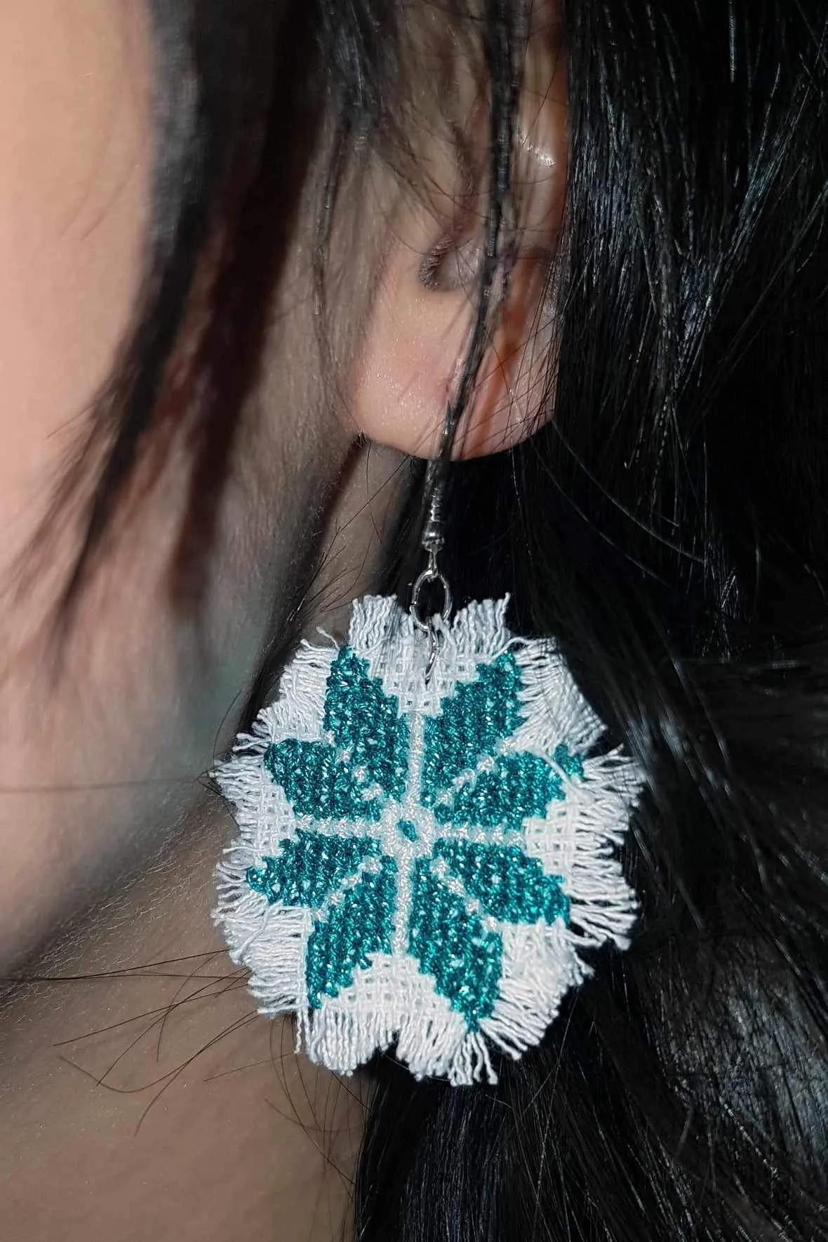 Hand Embroidered Earrings