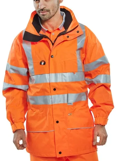 Hi Vis Class 3 Carnoustie Waterproof & Breathable Jacket  RIS 3279 -Beeswift Car