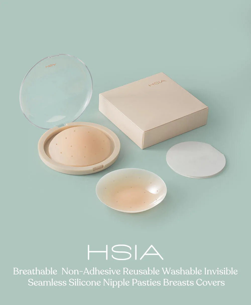 HSIA Breathable Non-Adhesive Reusable Washable Silicone Nipple Pasties Breasts Covers