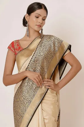 Ivory Embroidered Saree