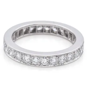 J.E. Caldwell & Co. Platinum 1.62 TCW Diamond 3.5 mm Eternity Band Ring Size 6