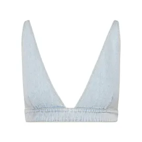 KENDRA BRA TOP DENIM FABRIC FADED DENIM