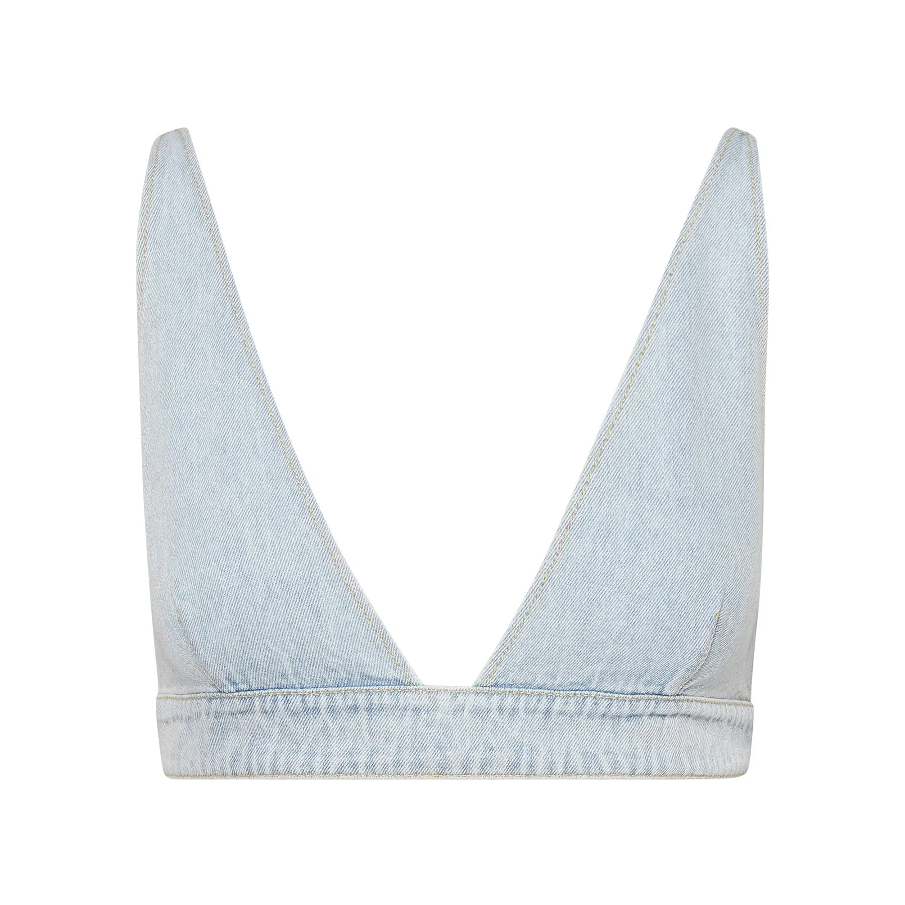 KENDRA BRA TOP DENIM FABRIC FADED DENIM