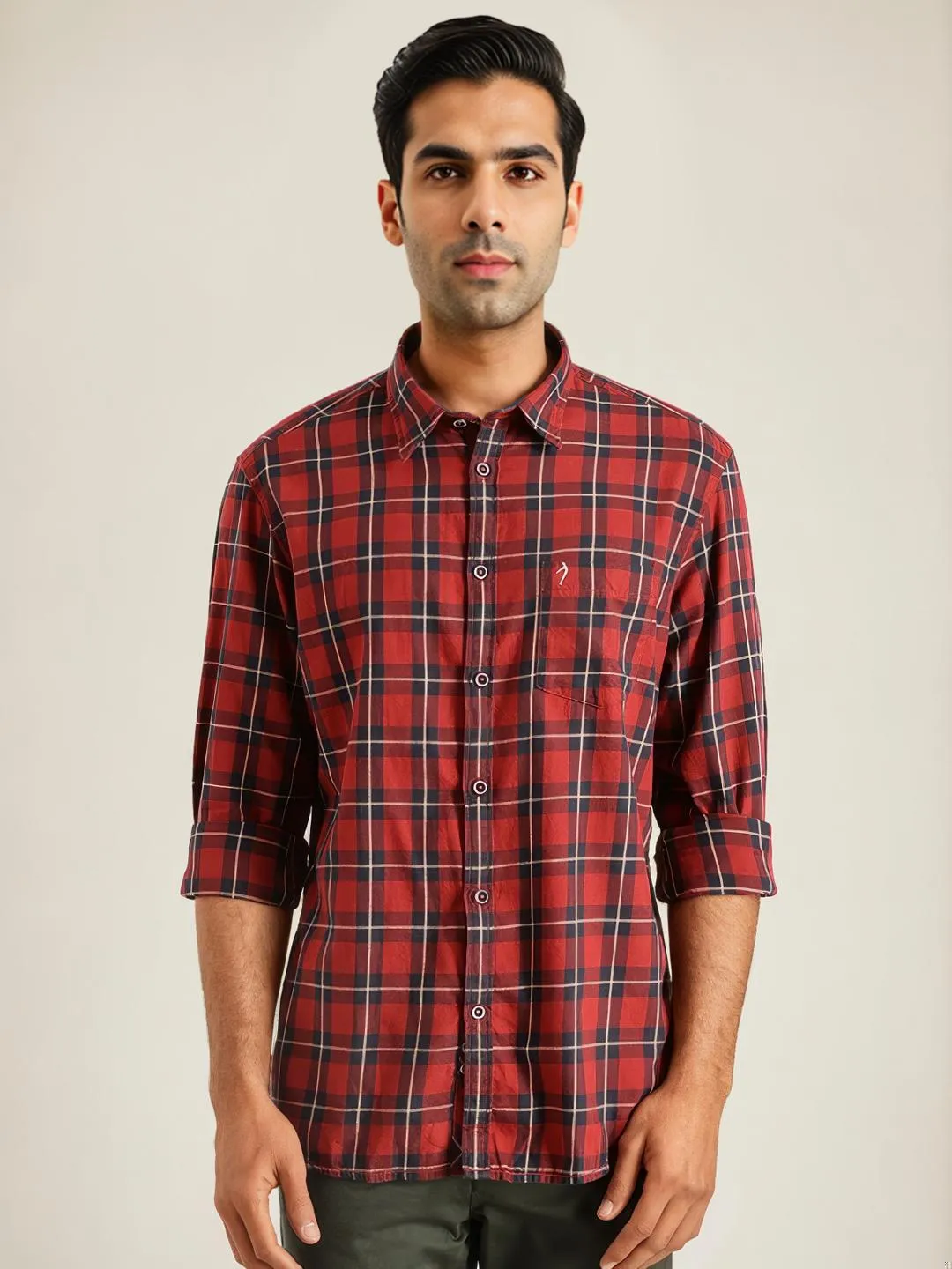 Men Checked Full Sleeve Cotton Shirt