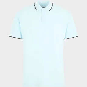 Men`s Tipped Collar Polo Sky