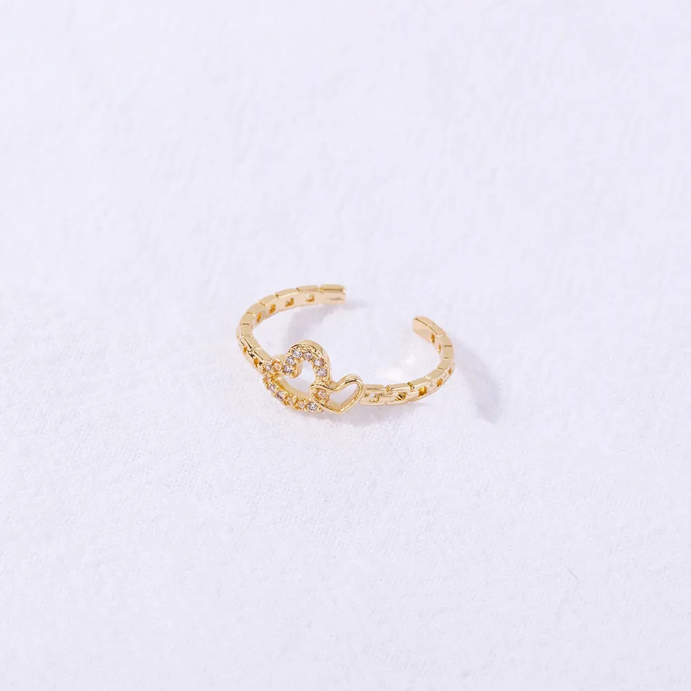 Minimalist Double Heart Ring