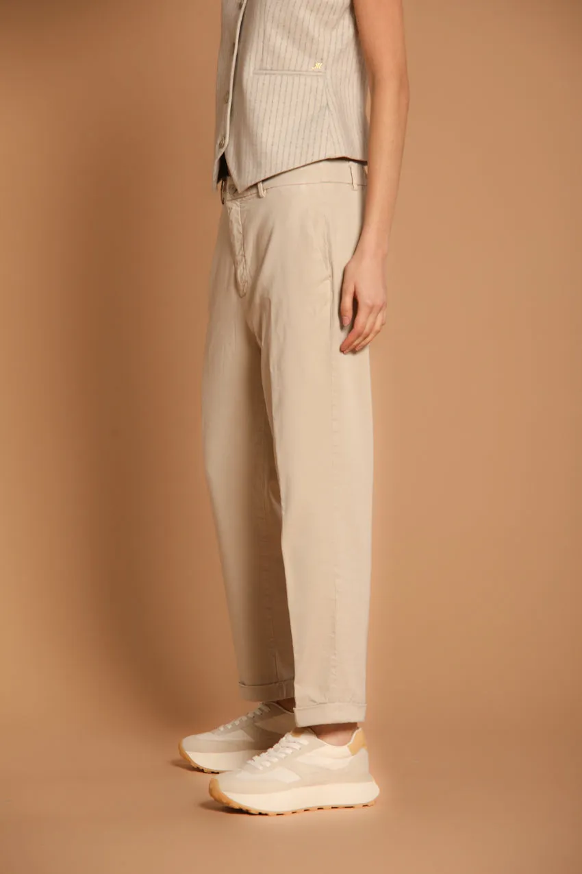 New York Cozy pantalone chino donna in gabardina relaxed fit