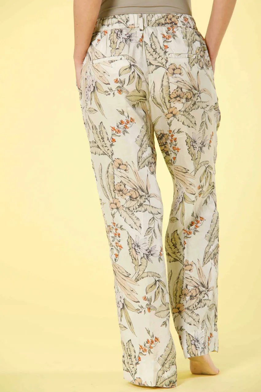 Womens Cozy Floral Print Straight-Leg Chino Jogger Pants in Tencel - New York