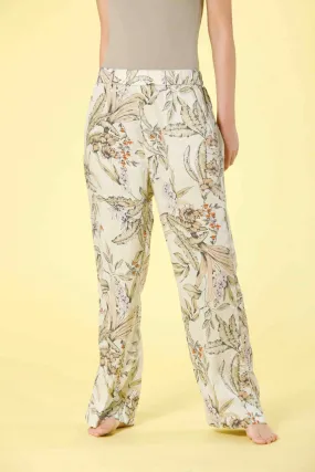 Womens Cozy Floral Print Straight-Leg Chino Jogger Pants in Tencel - New York