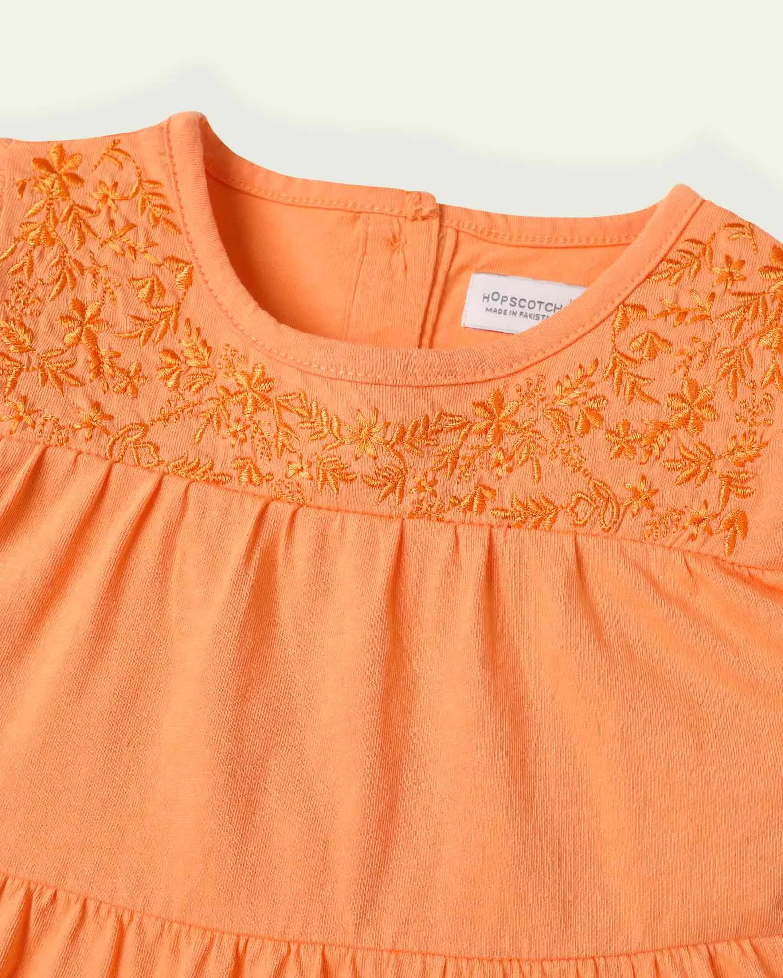 Orange Embroidered Top