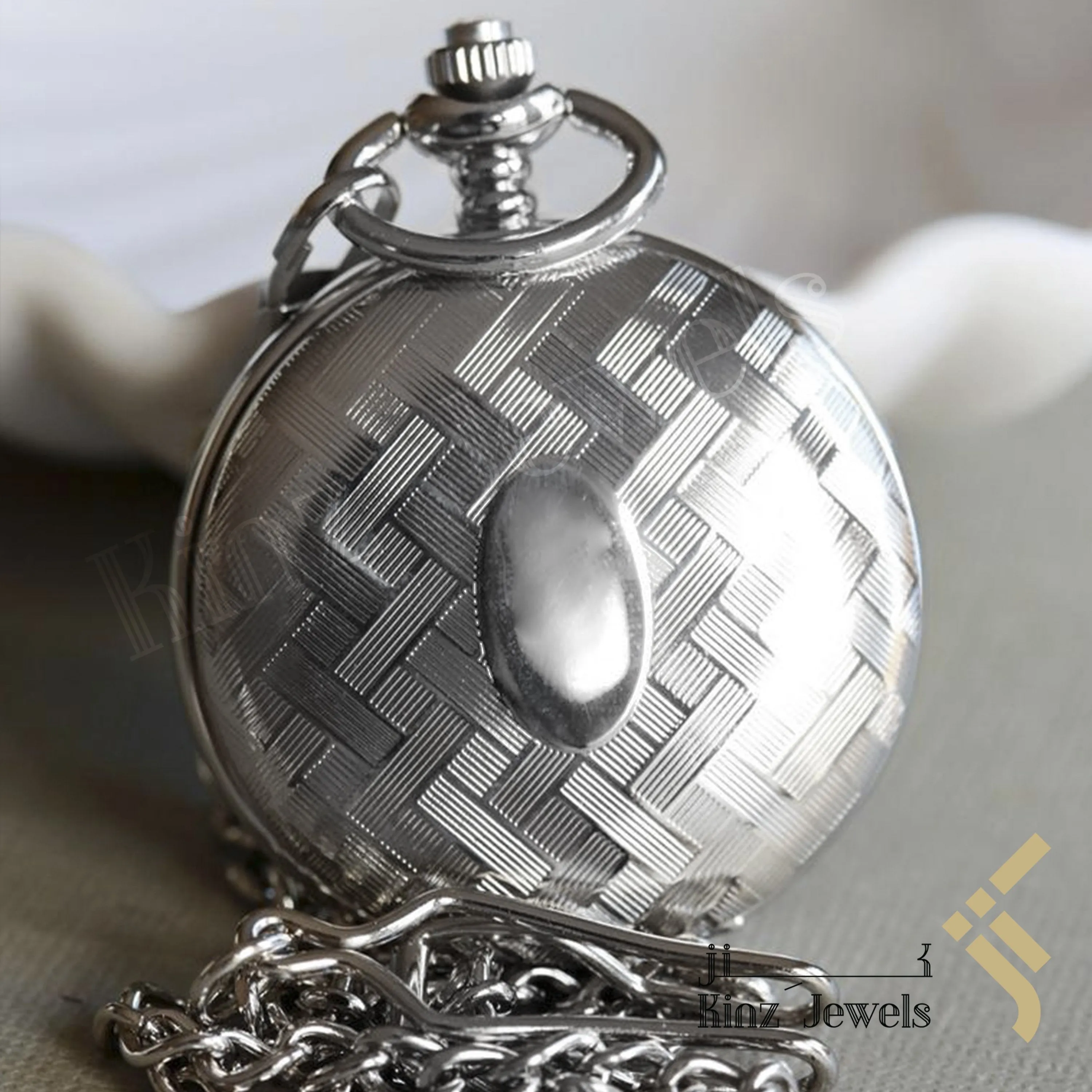 Personalized Mechanical Silver Elegant Pocket Watch