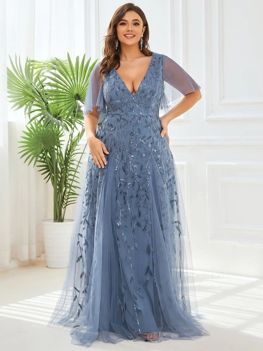 Plus Size Floor Length Formal Evening Gowns for Weddings