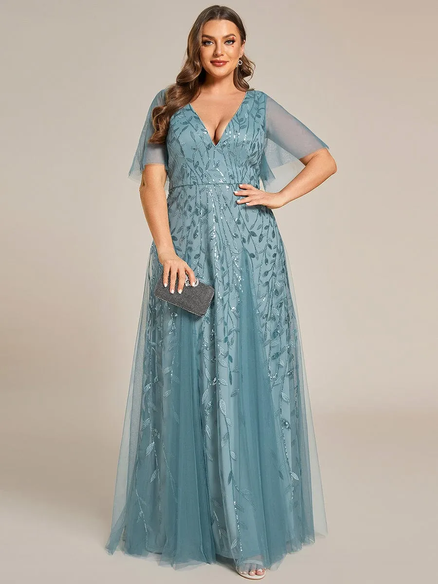 Plus Size Floor Length Formal Evening Gowns for Weddings