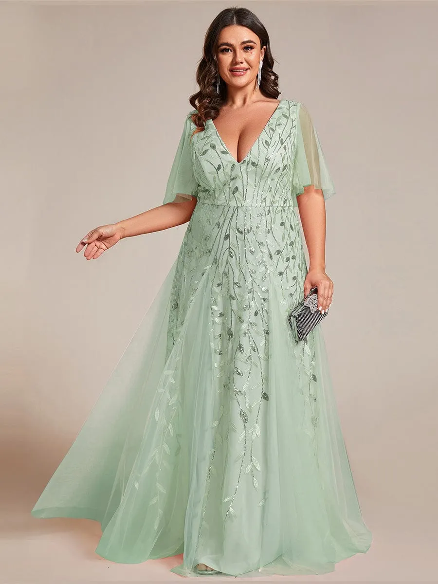 Plus Size Floor Length Formal Evening Gowns for Weddings