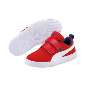 Puma children's sneakers shoe with tear in breathable mesh Courtflex 371758 06 red white