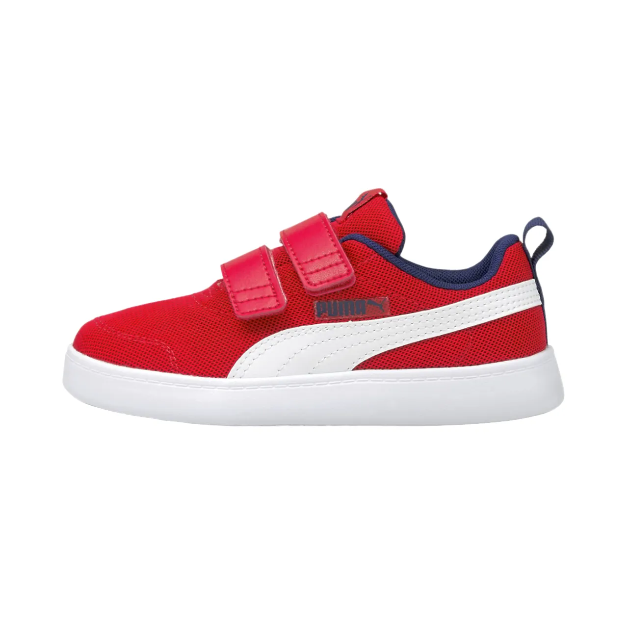 Puma children's sneakers shoe with tear in breathable mesh Courtflex 371758 06 red white