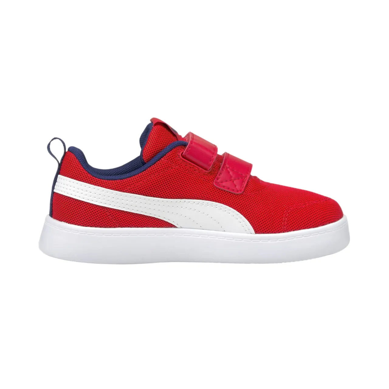 Puma children's sneakers shoe with tear in breathable mesh Courtflex 371758 06 red white