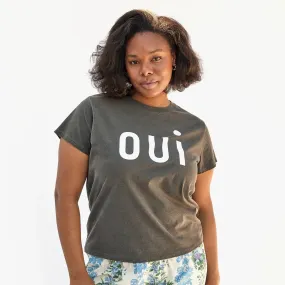 "Oui" Classic Tee (Faded Black)