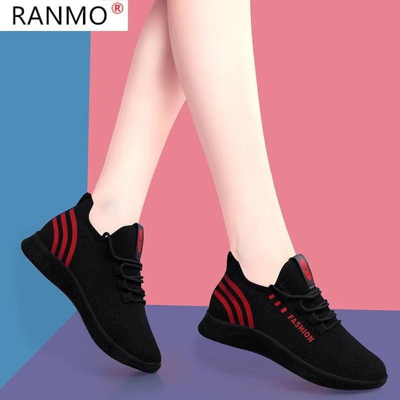 RANMO New Women Breathable Mesh Platform Tennis Sneakers