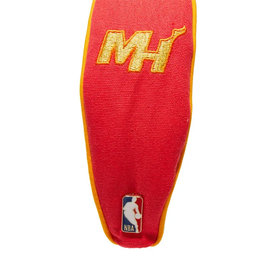 RED MIAMI HEAT EMBROIDERED KNOTTED HEADBAND