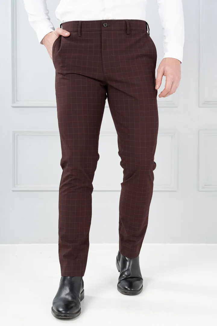 Sangria Wine Checks Formal Pants