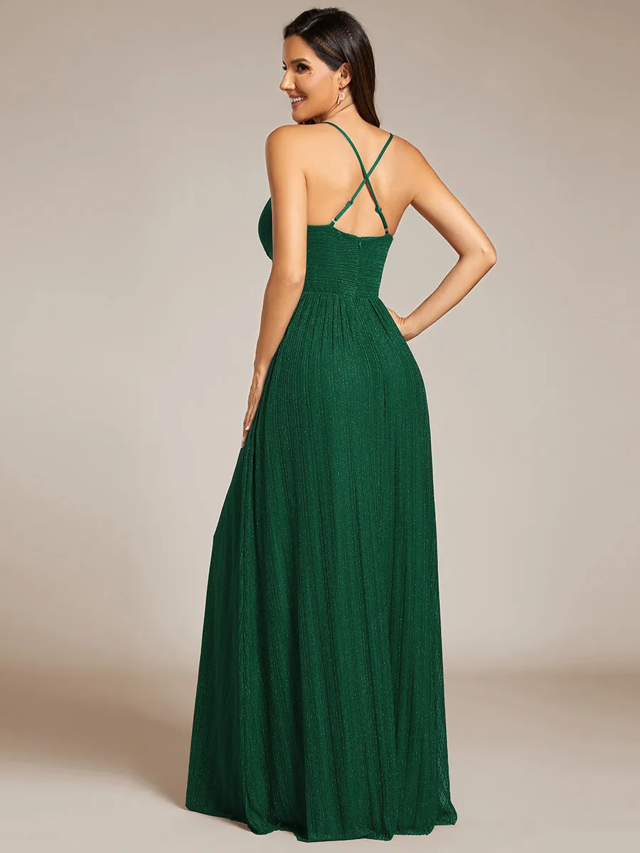 Sparkle Sleeveless Backless Cross Strap Wholesale Formal Evening Dress