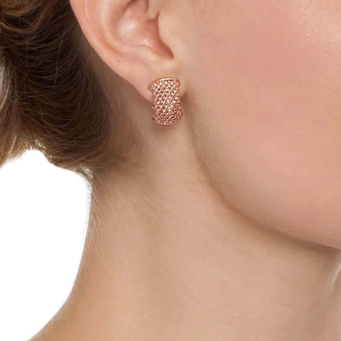 Textured Woven Earrings for Women - Gold