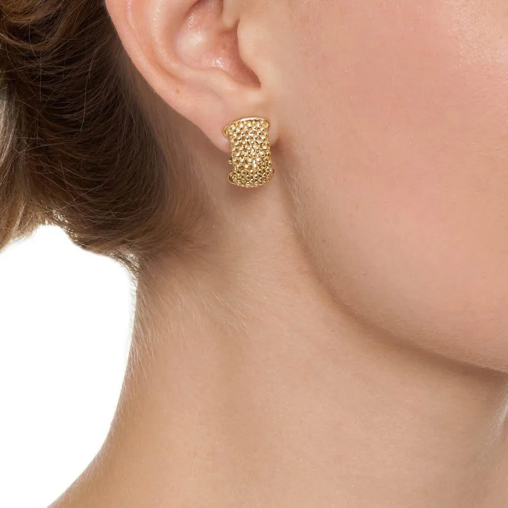 Textured Woven Earrings for Women - Gold