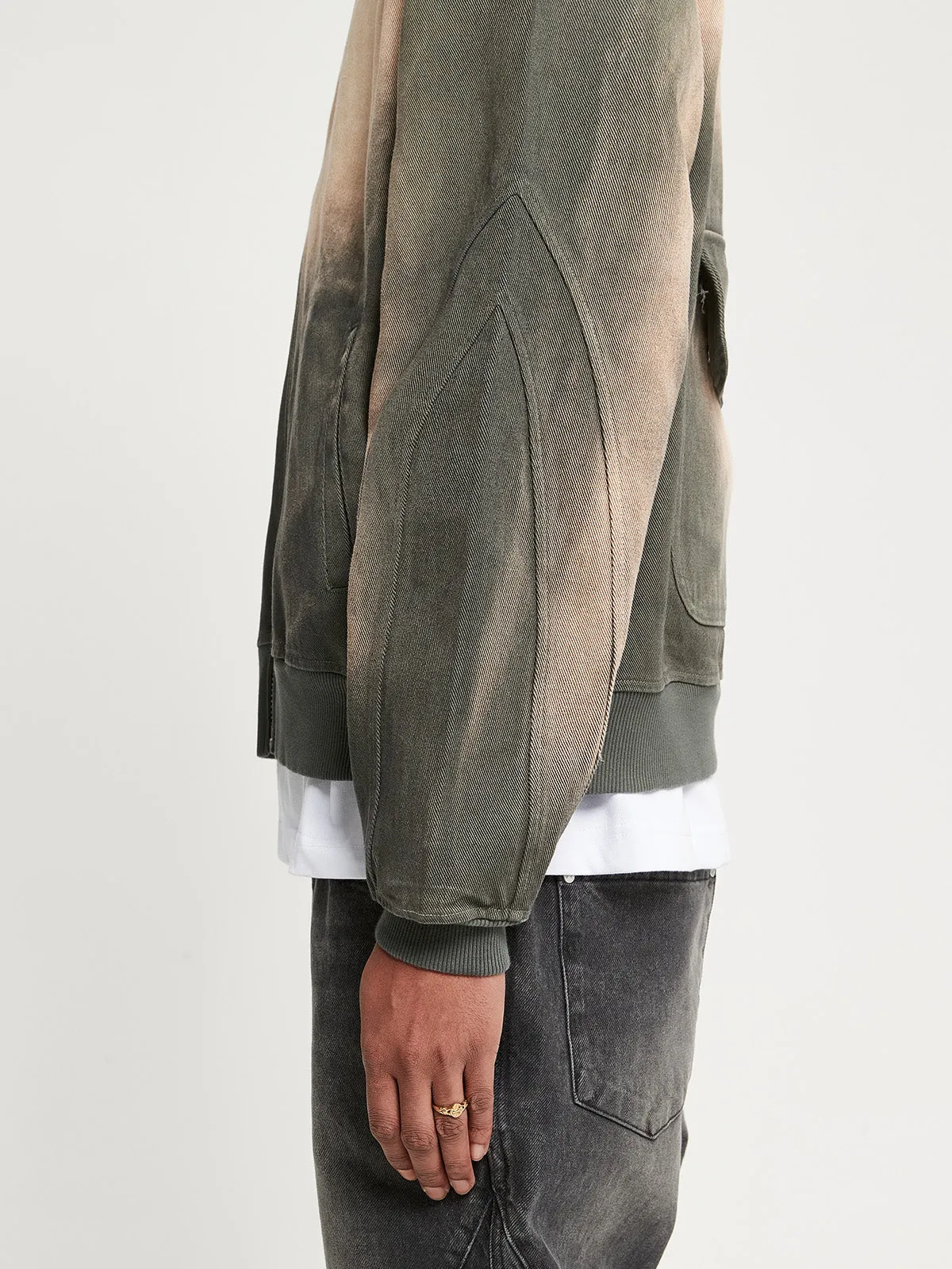 TWILL ZIP-JACKET - FADED KHAKI