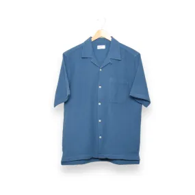 Universal Works Camp Shirt japanese waffle faded blue P28027