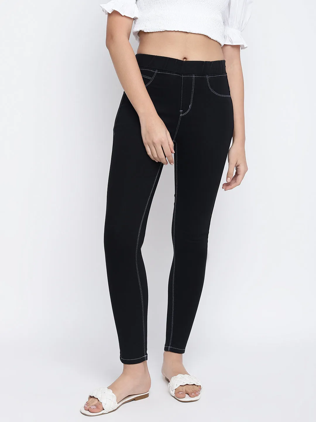 Women Black Denim Jeggings