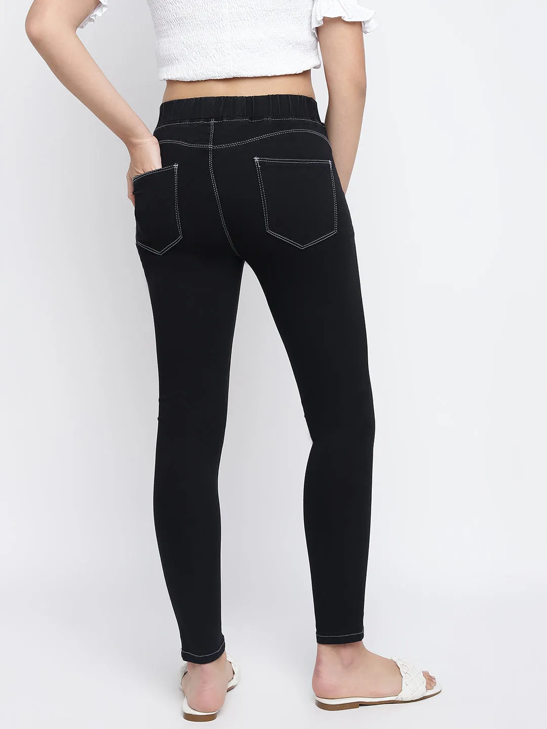 Women Black Denim Jeggings