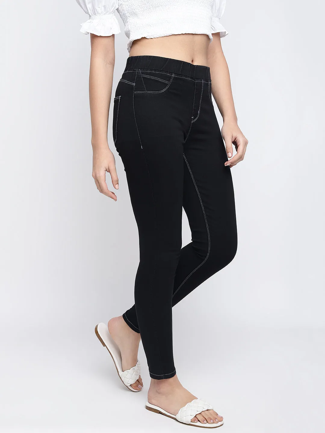 Women Black Denim Jeggings