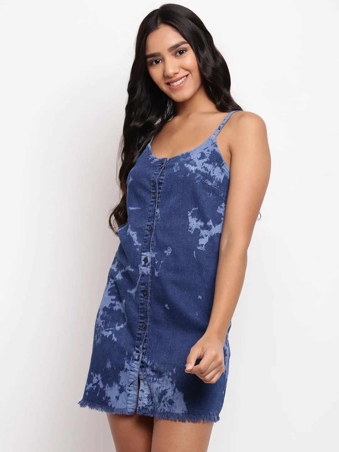 Women Dark Blue Denim Dress