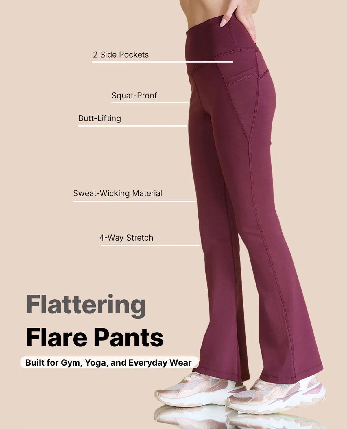 Women Stretchable Flared Pants