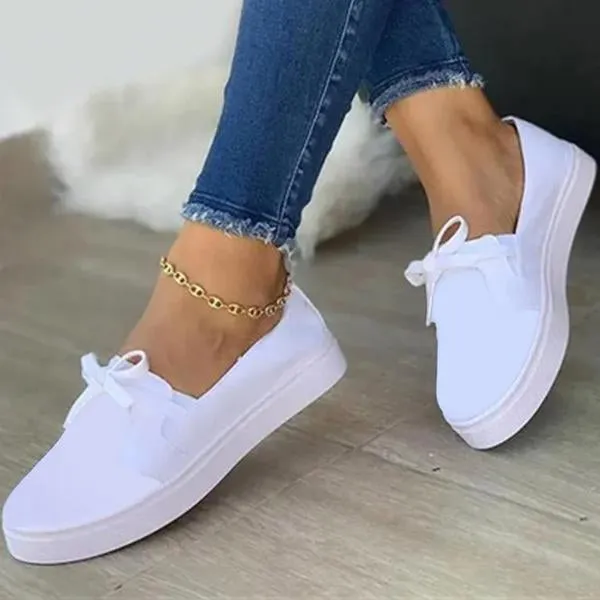 Women's Breathable Slip-on Flat Bow Casual Pumps 07281994C