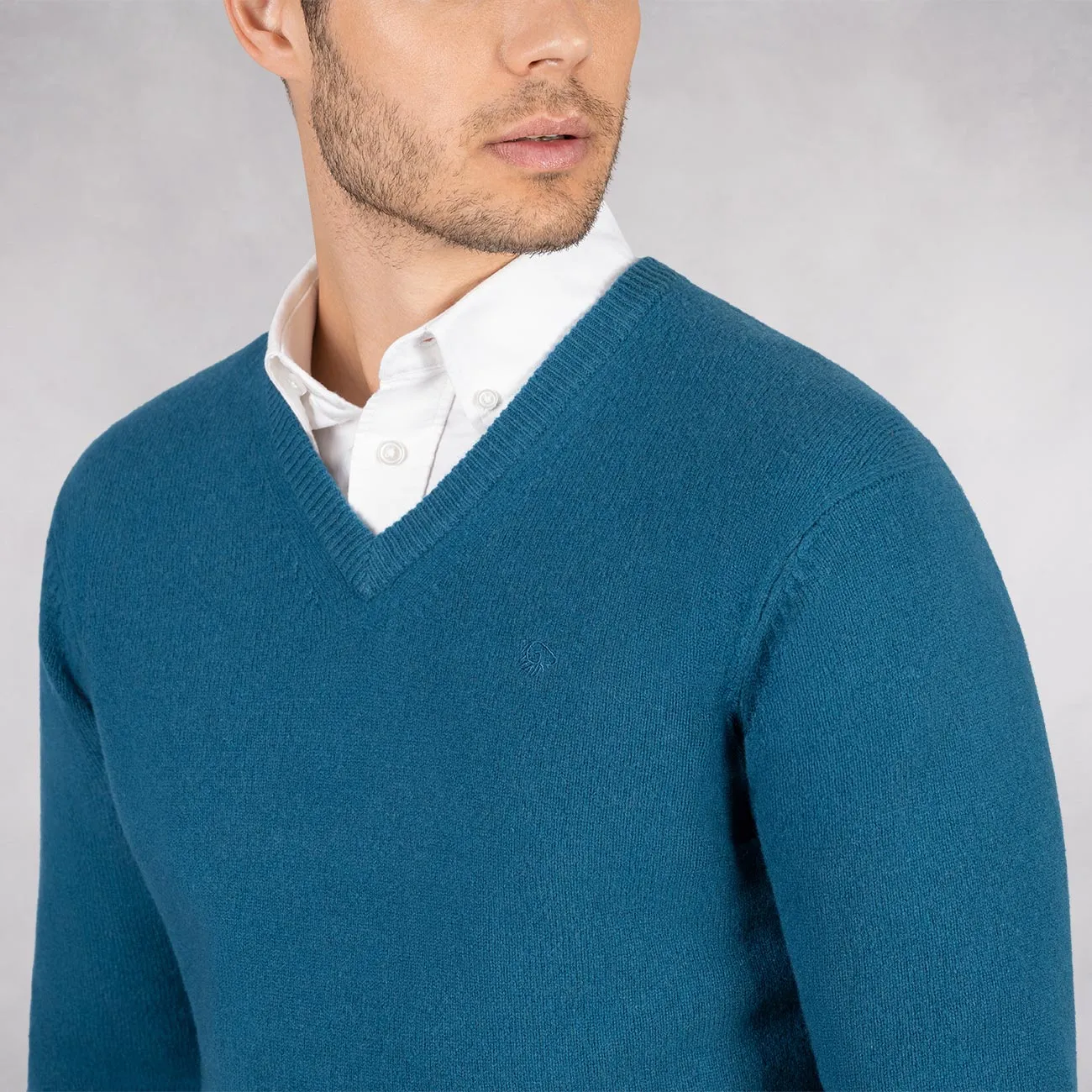 Wool Pullover V Neck Men